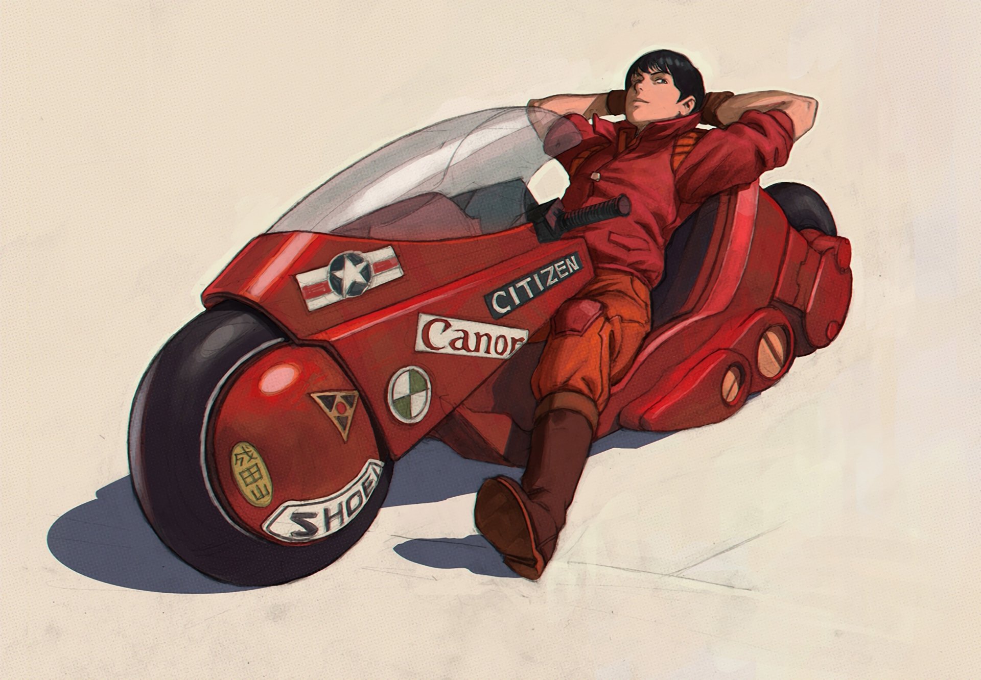 Download Shotaro Kaneda Anime Akira HD Wallpaper by Ilya Kuvshinov