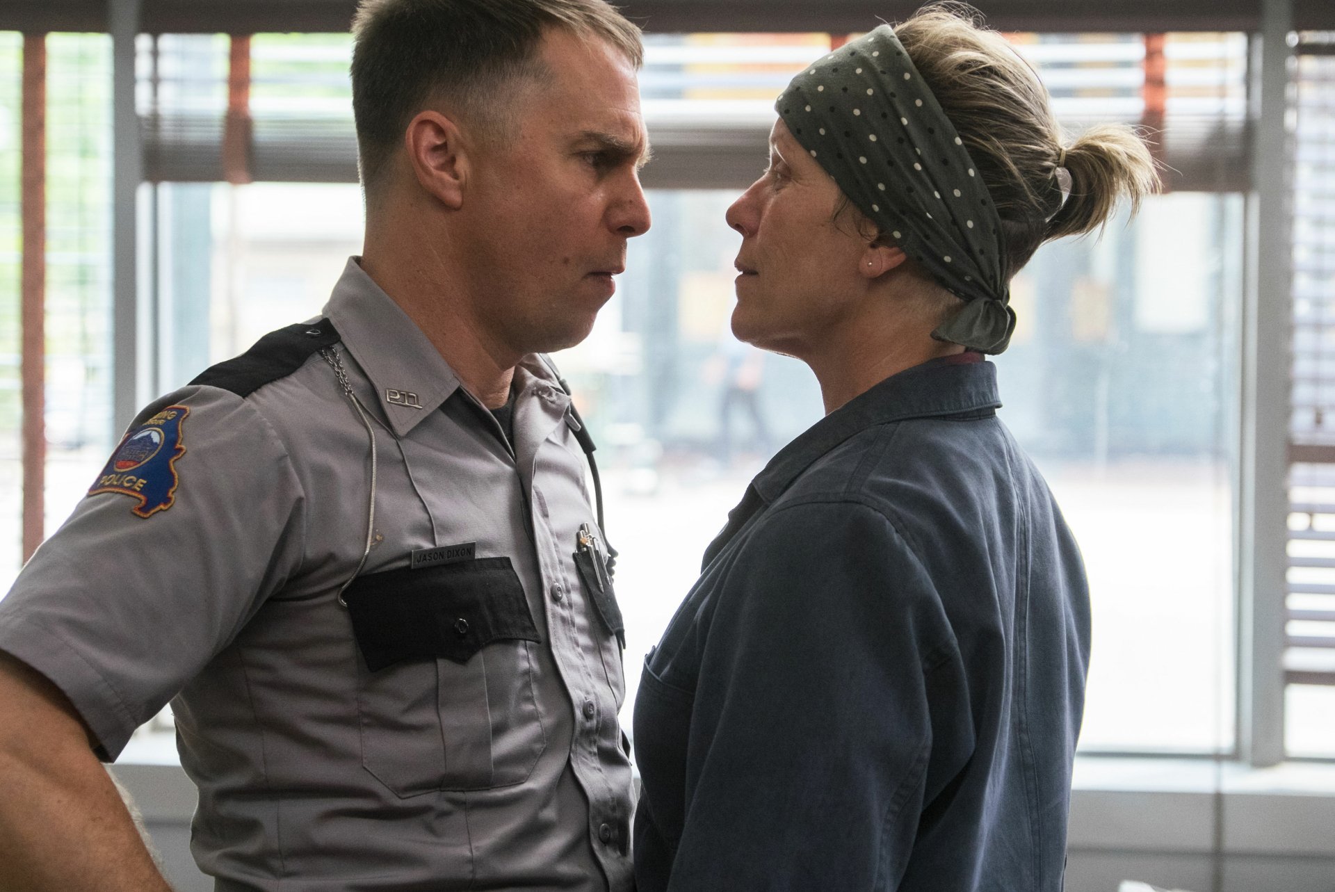 Download Sam Rockwell Frances McDormand Movie Three Billboards Outside Ebbing, Missouri 4k Ultra HD Wallpaper