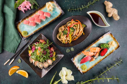 chopsticks seafood fish still life food sushi HD Desktop Wallpaper | Background Image