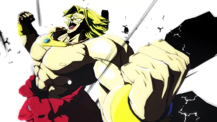 4K Ultra HD PC desktop wallpaper featuring Broly from Dragon Ball FighterZ, showcasing dynamic action and vibrant anime-style art.