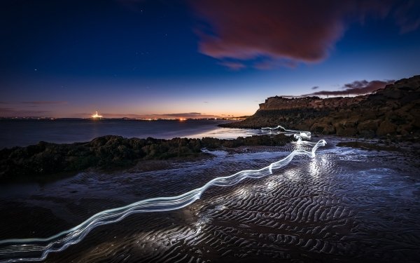 Earth Beach Nature Night Time-Lapse HD Wallpaper | Background Image