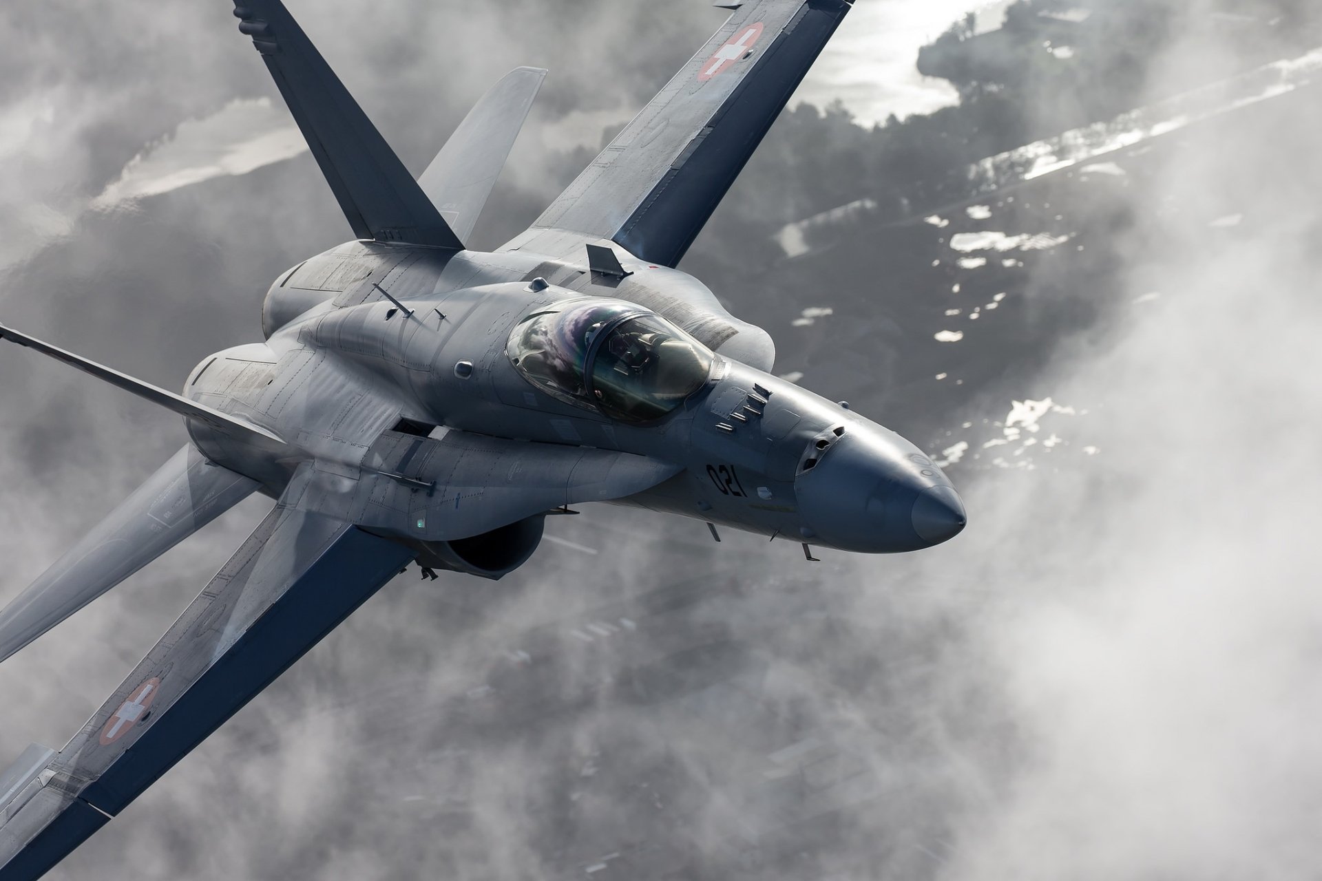Download Warplane Aircraft Jet Fighter Military McDonnell Douglas CF-18 Hornet HD Wallpaper