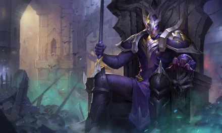 4K Ultra HD wallpaper featuring Zephys from Arena of Valor, showcasing the armored character seated in a dark, mystical environment with detailed textures and lighting.
