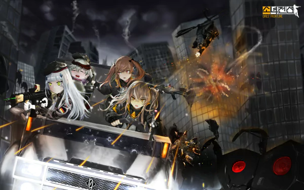 UMP9 (Girls Frontline) UMP45 (Girls Frontline) G11 (Girls Frontline) HK416 (Girls Frontline) video game Girls Frontline HD Desktop Wallpaper | Background Image