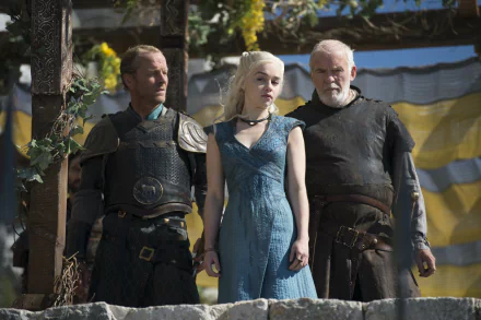 Ian McElhinney Emilia Clarke Iain Glen Barristan Selmy Daenerys Targaryen Jorah Mormont TV Show Game Of Thrones HD Desktop Wallpaper | Background Image