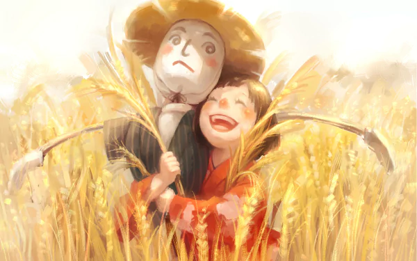 wheat scarecrow Anime Original HD Desktop Wallpaper | Background Image