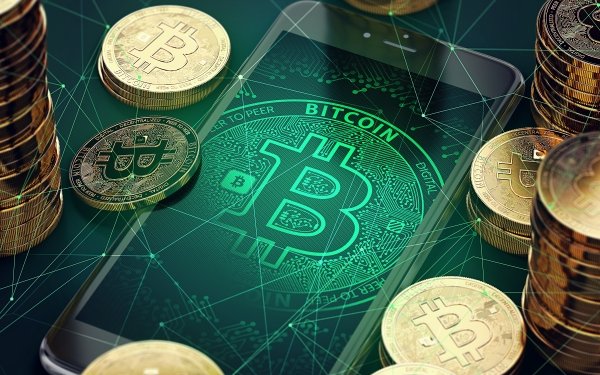 Technology Bitcoin Money Coin Smartphone Cryptocurrency HD Wallpaper | Background Image