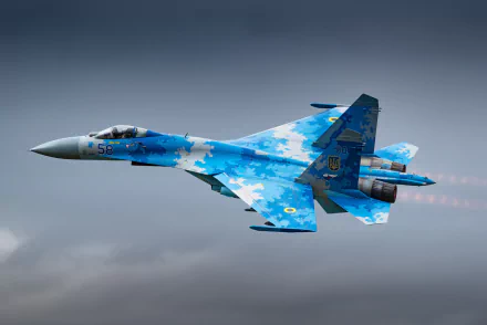  Blue Camouflage Sukhoi Su-27, Soviet-origin twin-engine Supermaneuverable Fighter Aircraft