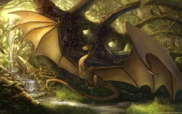Fantasy Dragon Ruin HD Wallpaper | Background Image