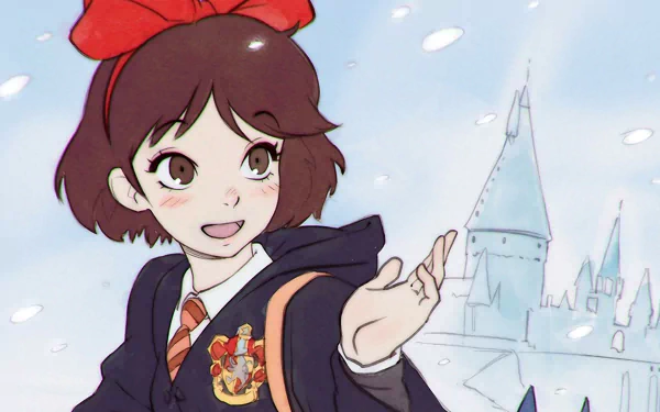 Kiki (Kiki's Delivery Service) Kiki's Delivery Service Harry Potter movie crossover HD Desktop Wallpaper | Background Image
