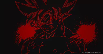 HD desktop wallpaper and background featuring Goku from Dragon Ball Super in a striking red outline against a dark background, tagged with Goku, Anime, and Dragon Ball Super.