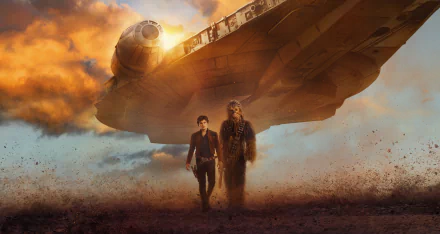 Millennium Falcon Chewbacca Han Solo Alden Ehrenreich movie Solo: A Star Wars Story HD Desktop Wallpaper | Background Image