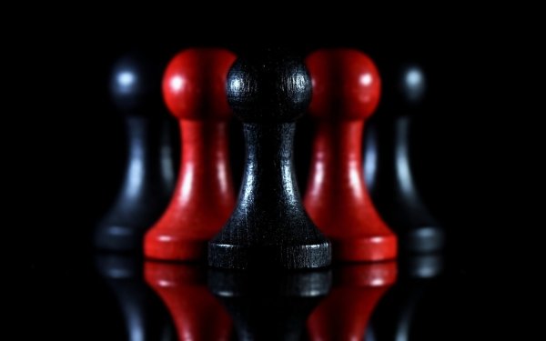 Game Chess Reflection Close-Up Black Red HD Wallpaper | Background Image