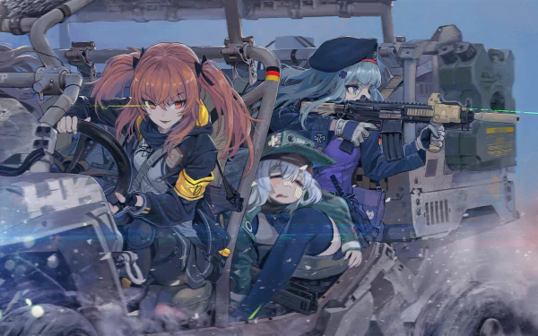 UMP45 (Girls Frontline) UMP9 (Girls Frontline) HK416 (Girls Frontline) G11 (Girls Frontline) video game Girls Frontline HD Desktop Wallpaper | Background Image