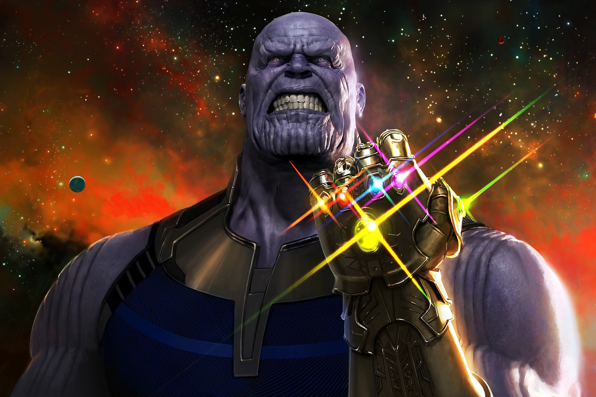 Thanos with Infinity Gauntlet - HD Wallpaper by Ryan Meinerding