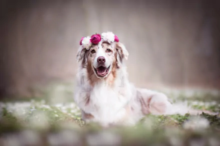 wreath depth of field Animal dog HD Desktop Wallpaper | Background Image