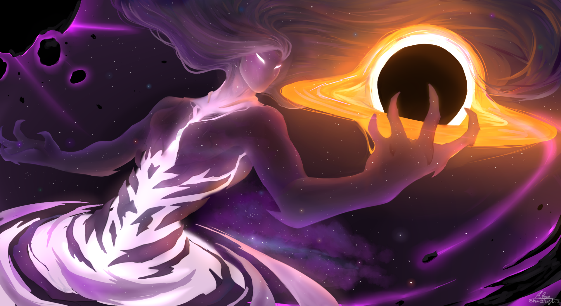 Download Space Black Hole Sci Fi Creature HD Wallpaper by Aliza Moriah