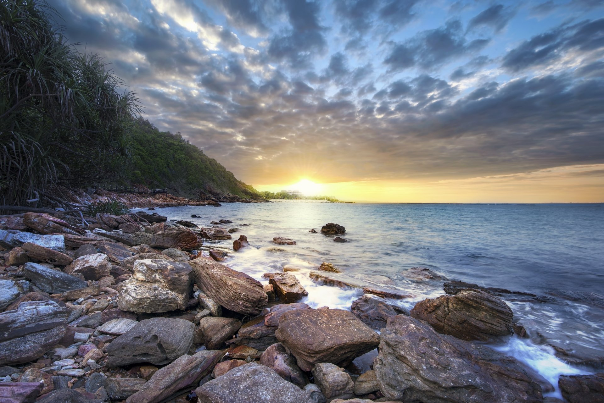 Download Cloud Coastline Horizon Ocean Nature Sunrise 4k Ultra HD ...