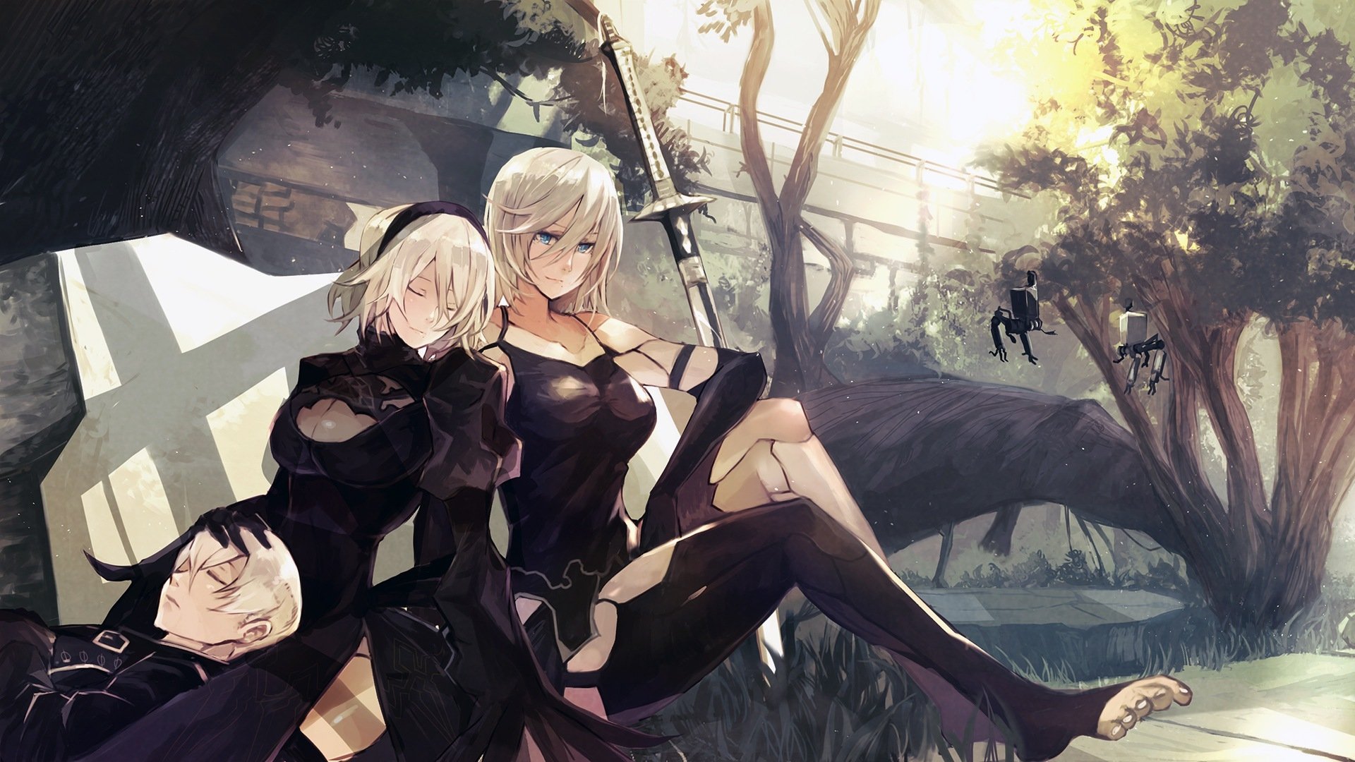 Nier Automata 2b And 9s Hd Wallpaper Background Image 19x1080 Id 92 Wallpaper Abyss