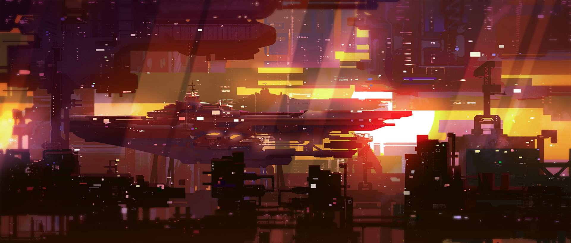 Download Spaceship Sci Fi City Sci Fi City HD Wallpaper by Archive 里个人存档处