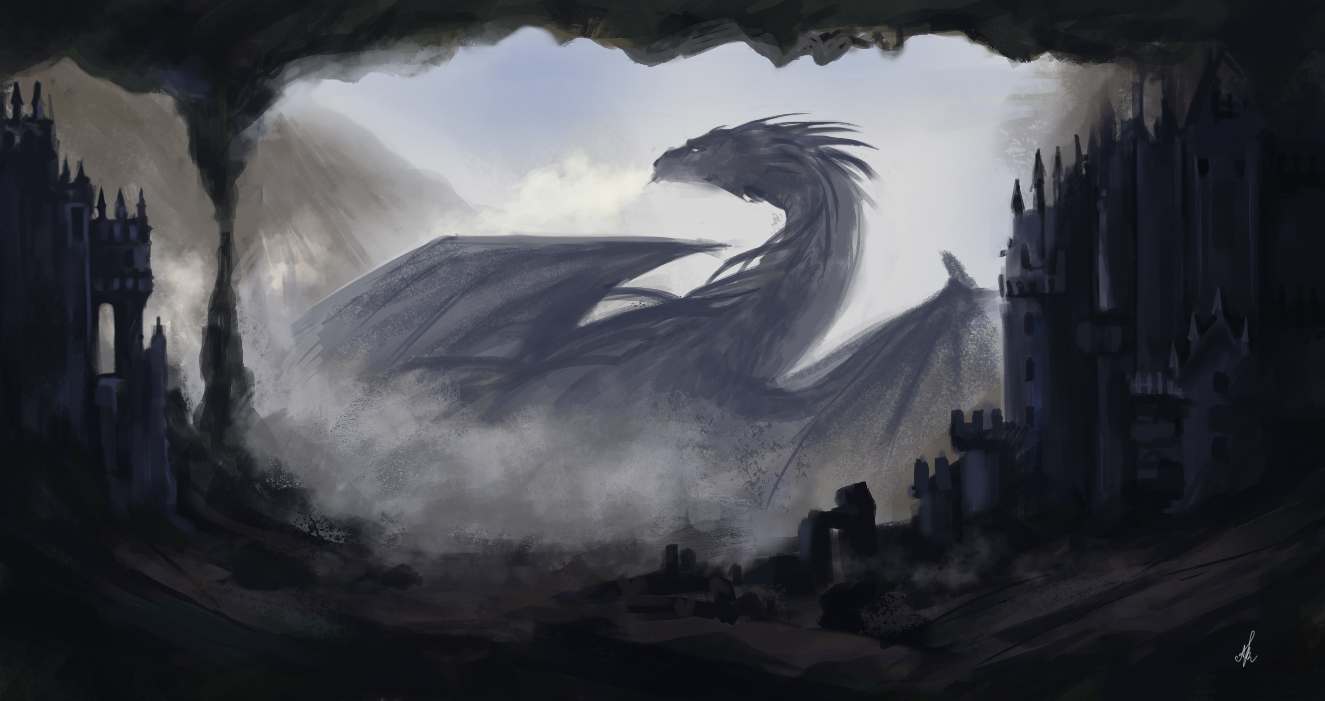 Fantasy Dragon HD Wallpaper by Alyona Kopnina