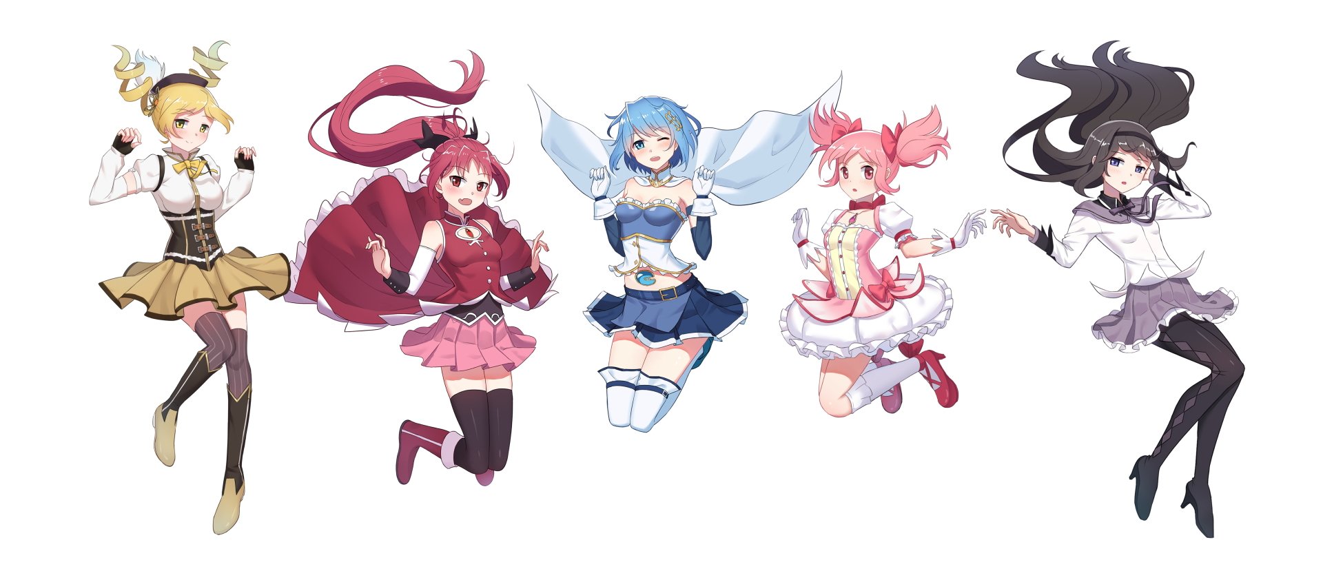 Download Mami Tomoe Sayaka Miki Madoka Kaname Homura Akemi Anime Puella Magi Madoka Magica 4k Ultra HD Wallpaper by 毒蘑菇