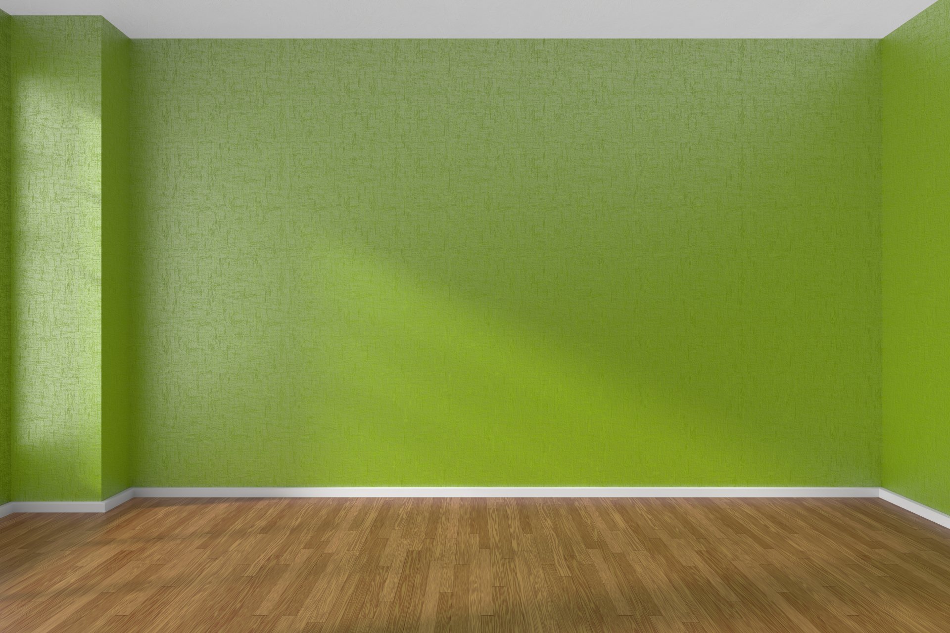 Пустая комната с зелеными стенами