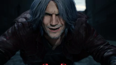 Dante from Devil May Cry 5 in a detailed 4K Ultra HD PC desktop wallpaper, capturing the intense character design from the video game.