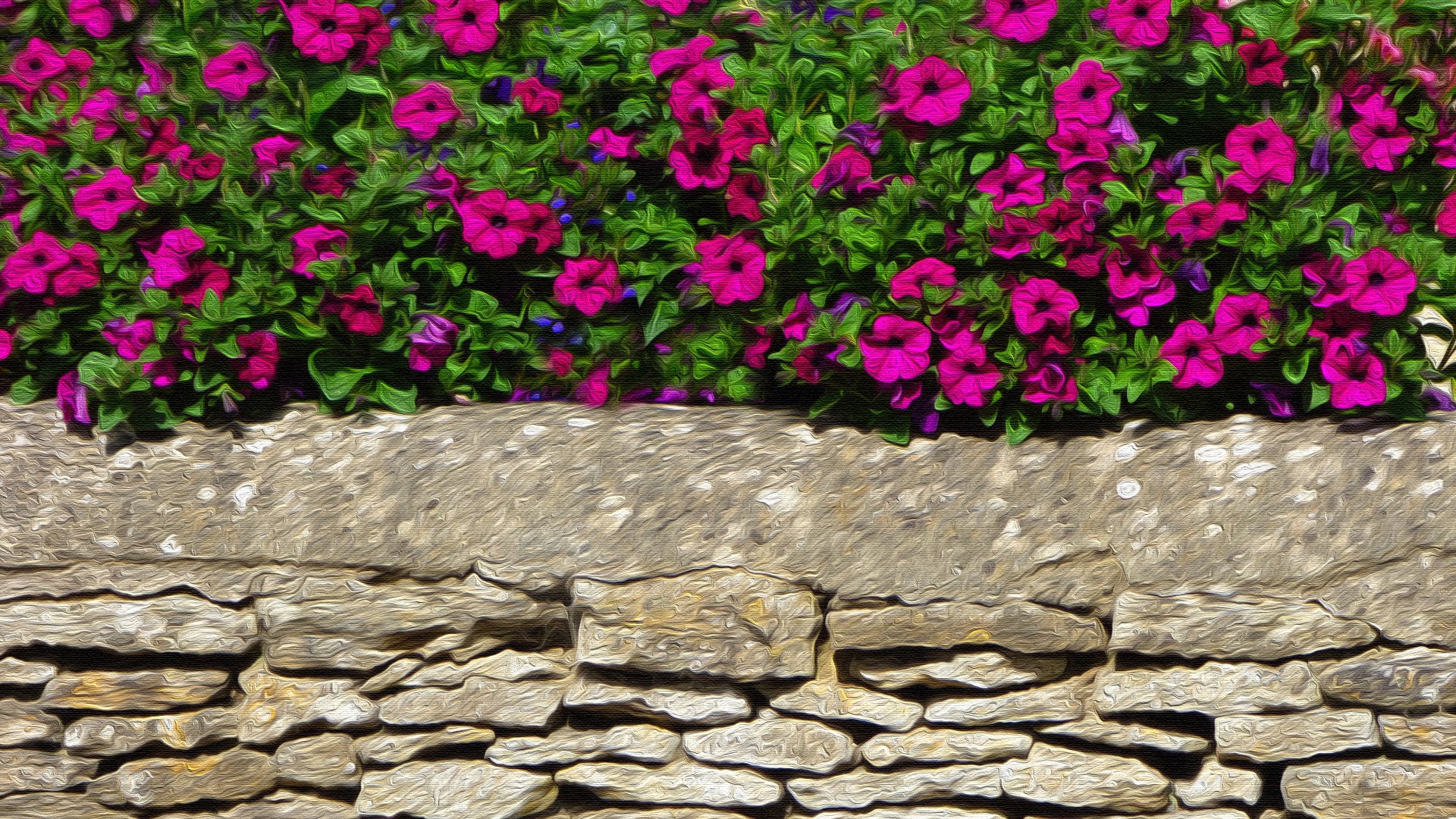 Stone Wall - Oil on Canvas by Manufan63