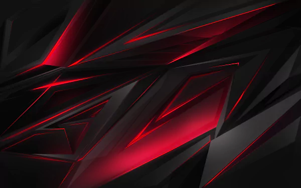 Abstract red and black geometric shapes create a dynamic, sharp design in this HD PC desktop wallpaper and background.