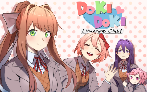 Video Game Doki Doki Literature Club! Monika Natsuki Sayori Yuri HD Wallpaper | Background Image