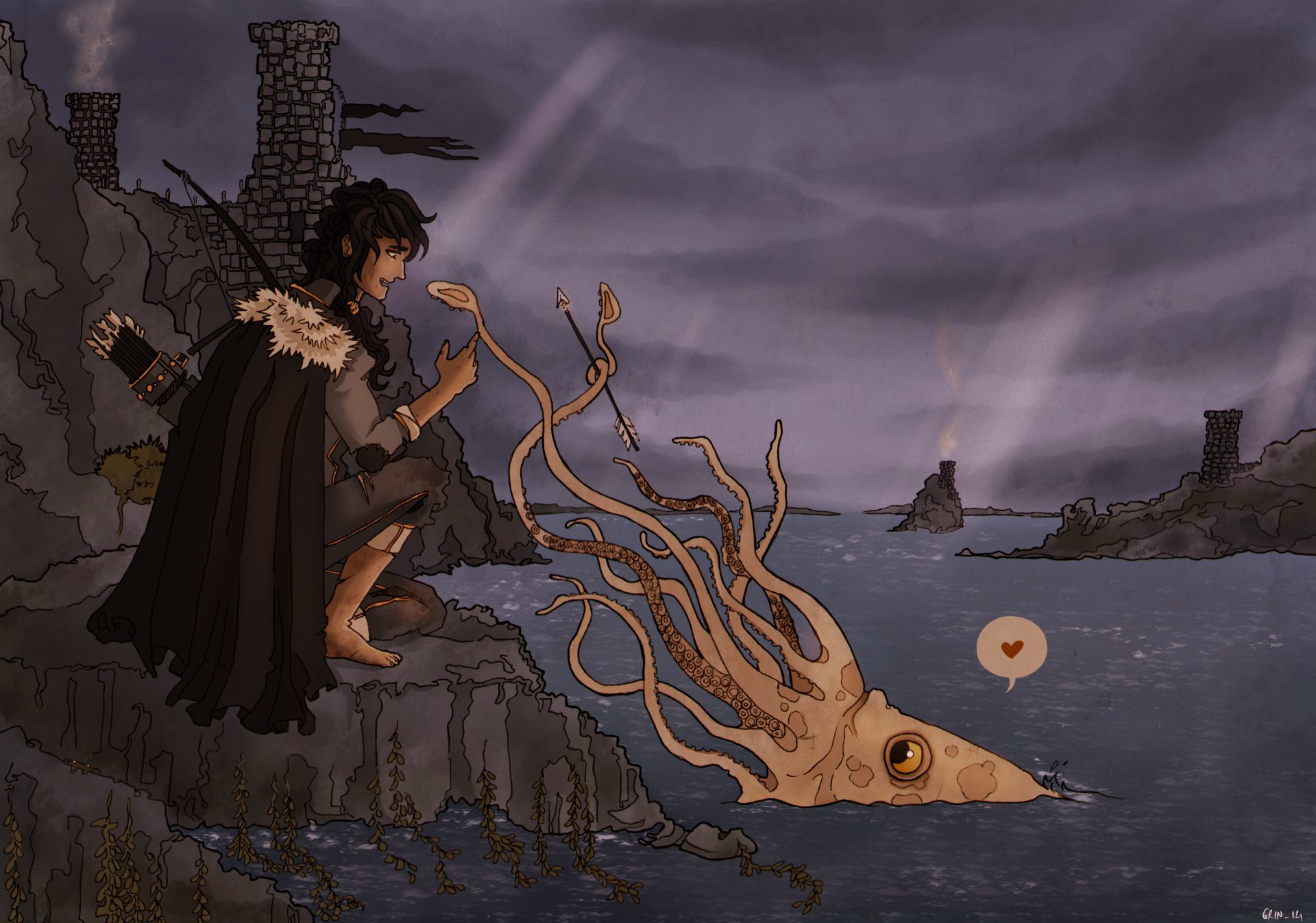 Download Kraken Theon Greyjoy Fantasy A Song Of Ice And Fire HD Wallpaper by Sunli-TCT
