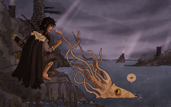 kraken Theon Greyjoy fantasy A Song of Ice and Fire HD Desktop Wallpaper | Background Image