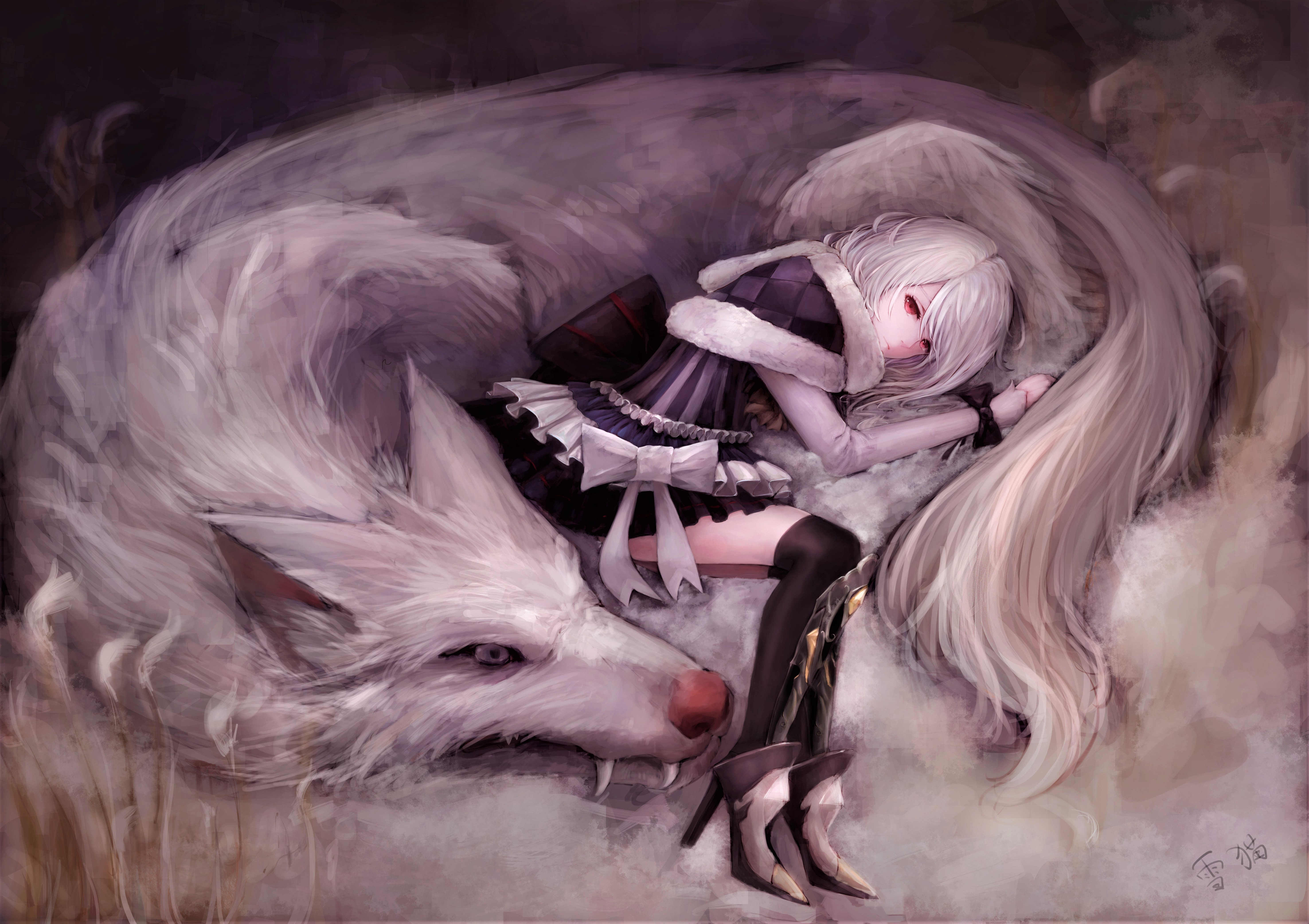 Anime Girl Wolf Wallpaper gambar ke 13