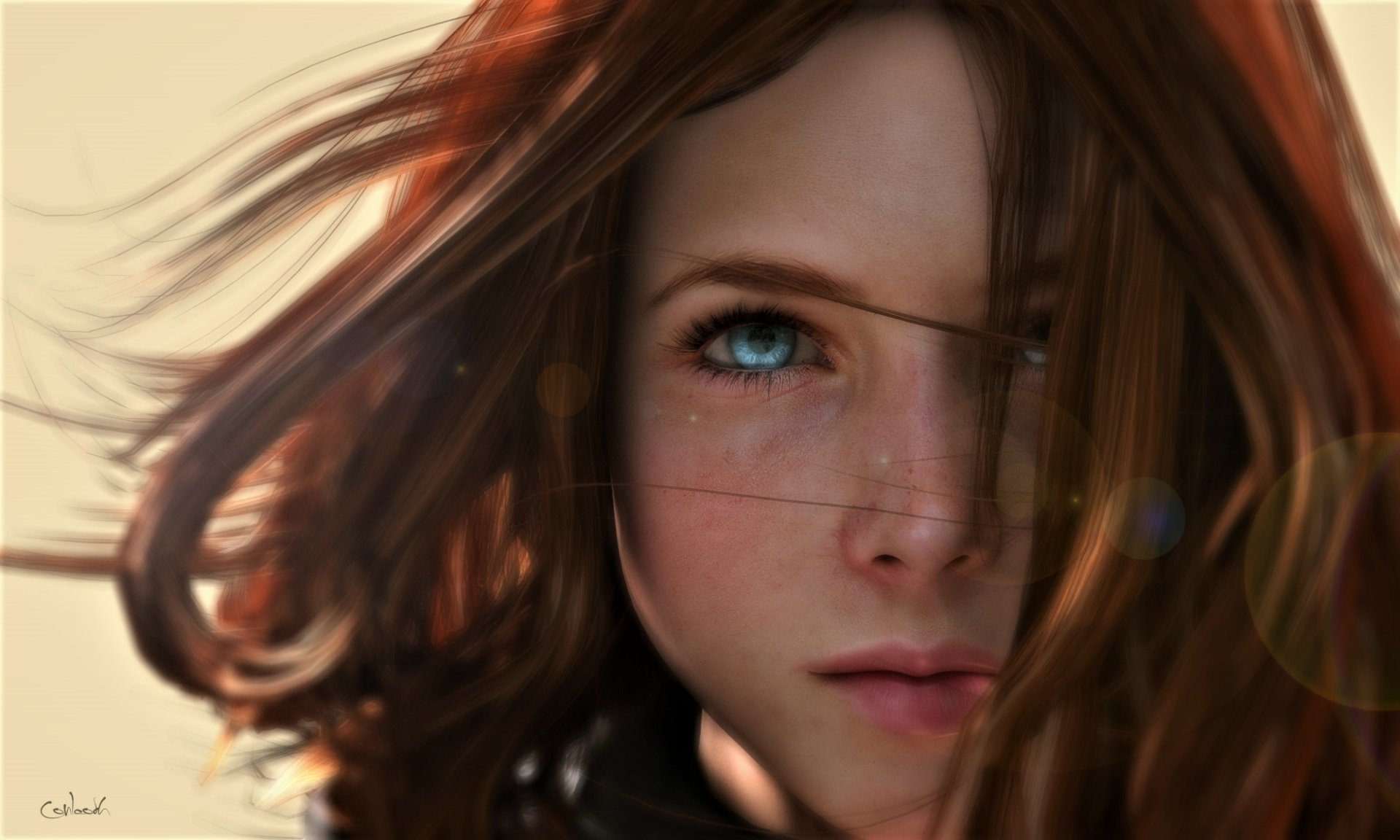 Download Face Blue Eyes Fantasy Woman Fantasy Girl HD Wallpaper