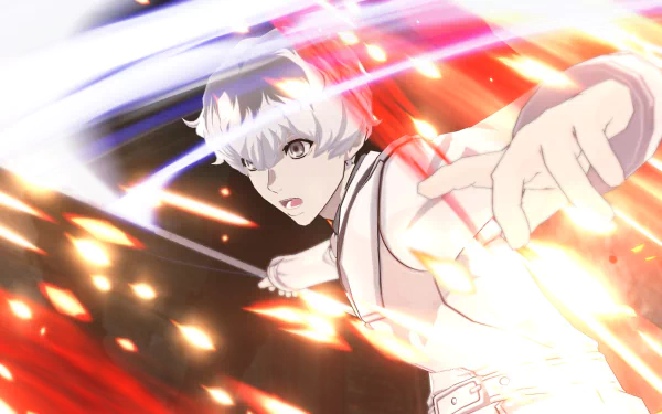 HD PC desktop wallpaper featuring Ken Kaneki and Haise Sasaki from the video game Tokyo Ghoul:re Call to Exist in dynamic action pose.