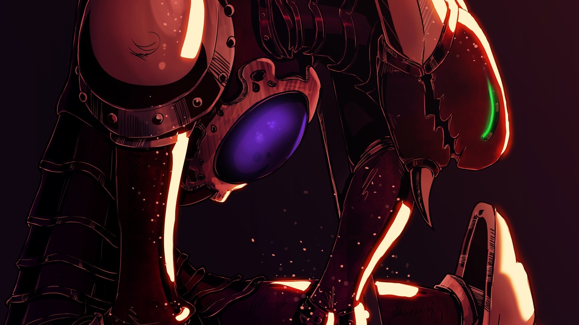 HD wallpaper featuring Galand from the anime The Seven Deadly Sins. The image highlights Galand in armor glowing with vibrant light contrasts, providing a stunning background for desktops.