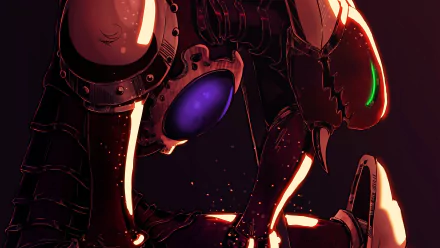 HD wallpaper featuring Galand from the anime The Seven Deadly Sins. The image highlights Galand in armor glowing with vibrant light contrasts, providing a stunning background for desktops.