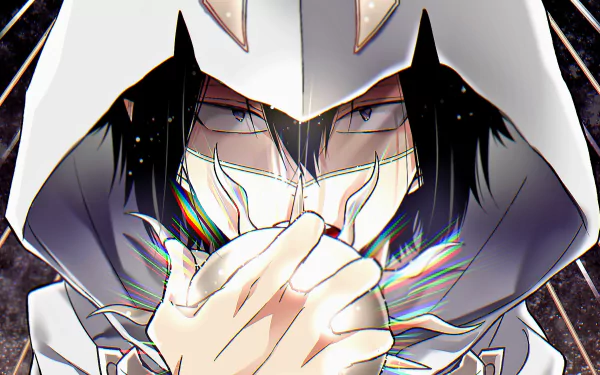HD desktop wallpaper featuring Tamaki Amajiki from My Hero Academia, depicted in a hooded outfit with a serious expression.