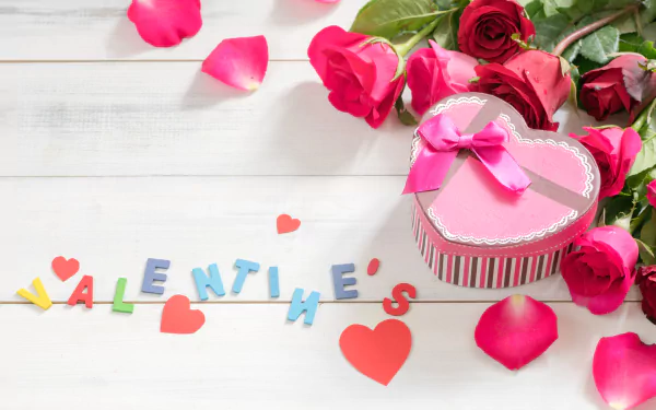 petal pink flower flower rose gift Romantic holiday Valentine's Day HD Desktop Wallpaper | Background Image