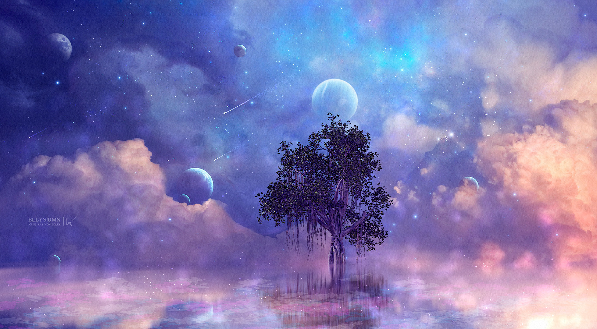 Night Sky Fantasy Hd Wallpaper Background Image 1958x1080 Id Wallpaper Abyss