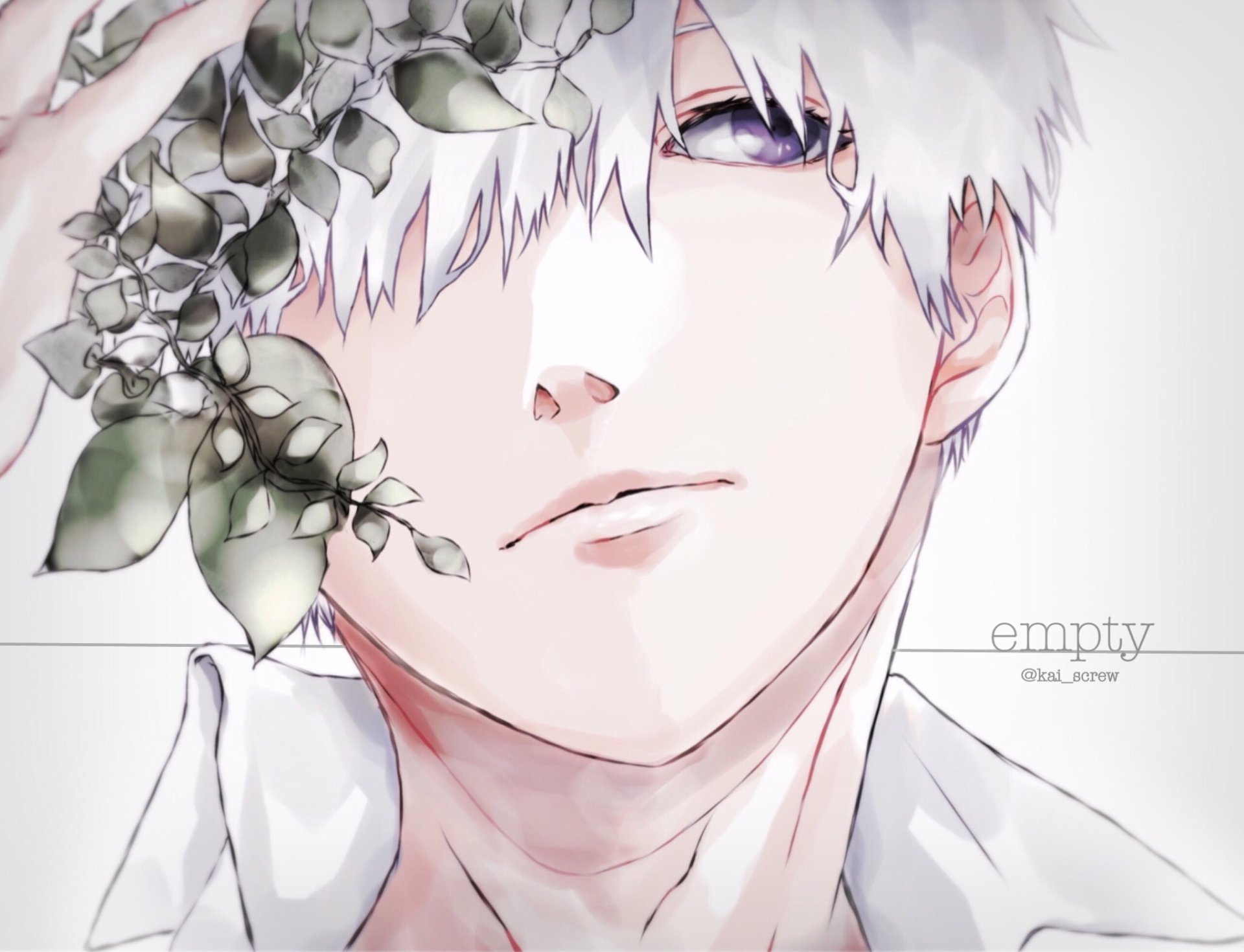 Download Blue Eyes White Hair Short Hair Anime Original HD Wallpaper by LeKI