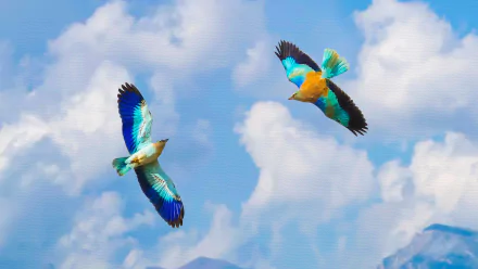  European Rollers - Print on Canvas
