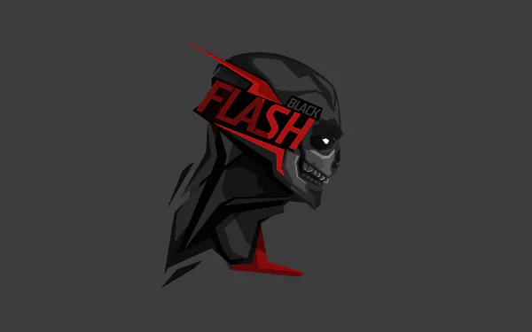 8K Ultra HD PC desktop wallpaper featuring the Black Flash from DC Comics with a dark, stylized skull design and bold red Flash text.