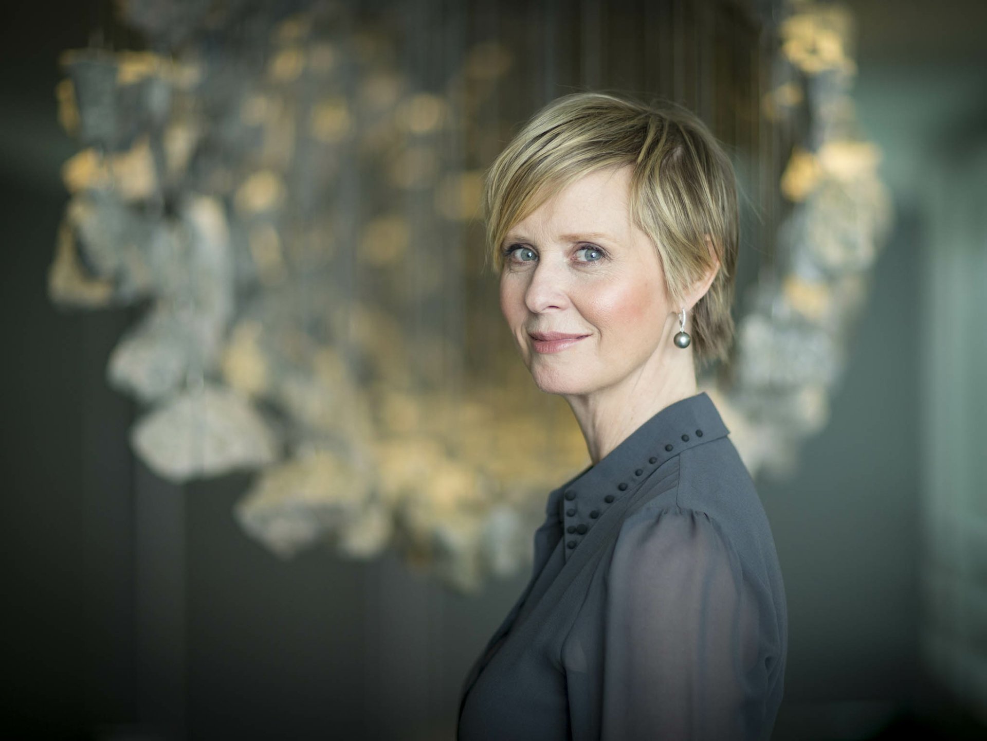 Download Blue Eyes Blonde Actress Celebrity Cynthia Nixon HD Wallpaper