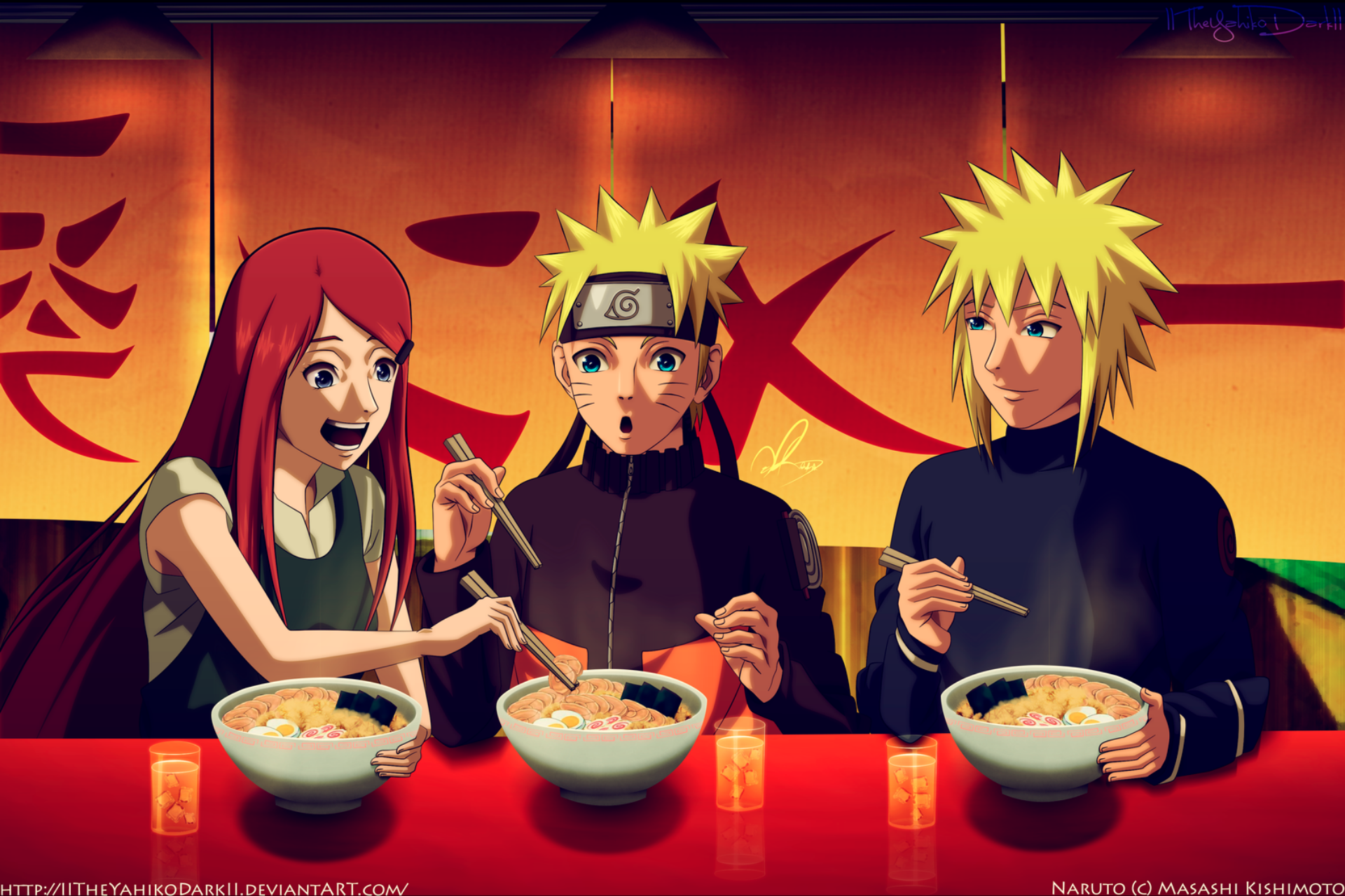 Download Kushina Uzumaki Minato Namikaze Naruto Uzumaki Anime Naruto HD  Wallpaper by IITheYahikoDarkII