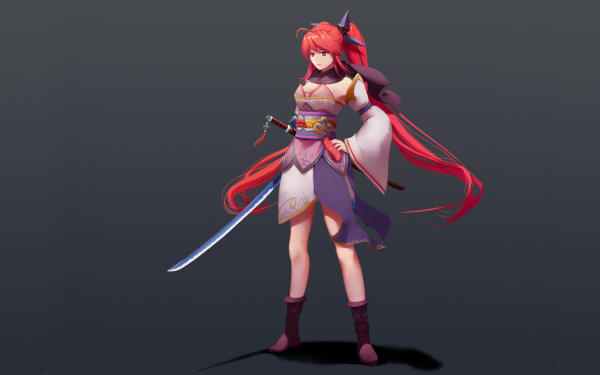 Anime Original Sword Kimono HD Wallpaper | Background Image