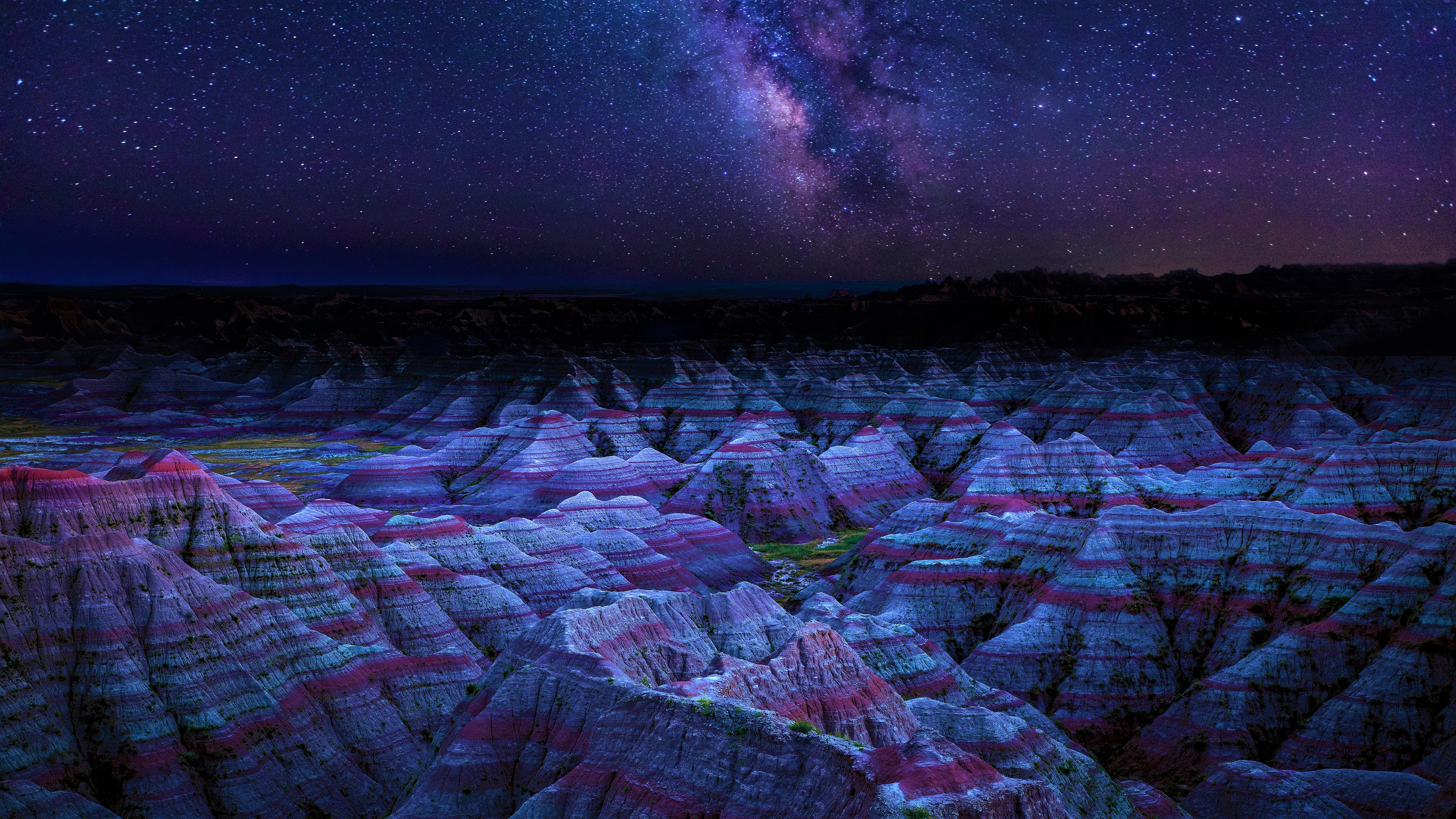 Danxia Landform Mountains in China at Night by Jose Torres