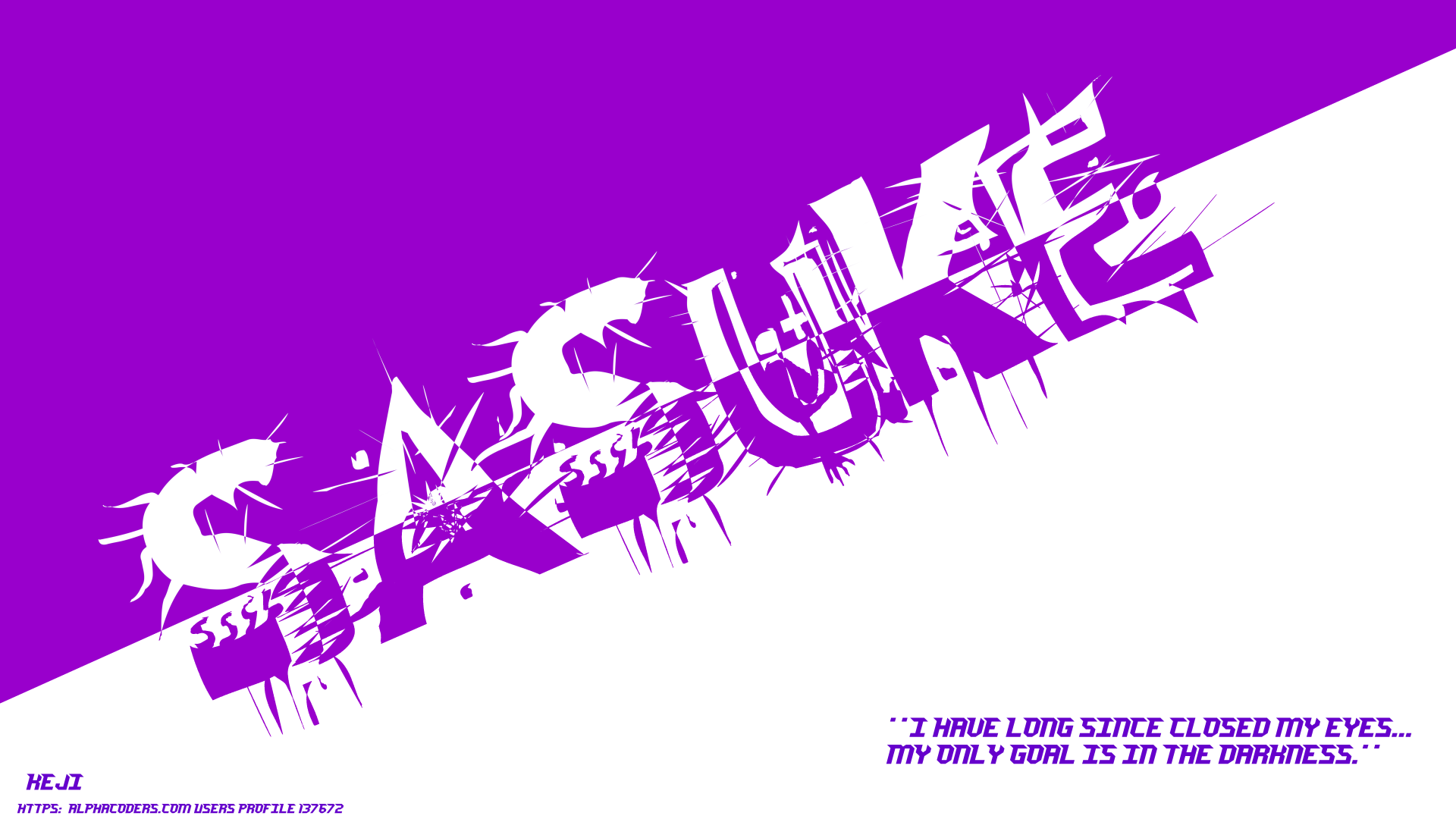 8K Ultra HD Naruto PC wallpaper: purple-and-white anime background with shattered SASUKE text and a small Sasuke Uchiha quote.