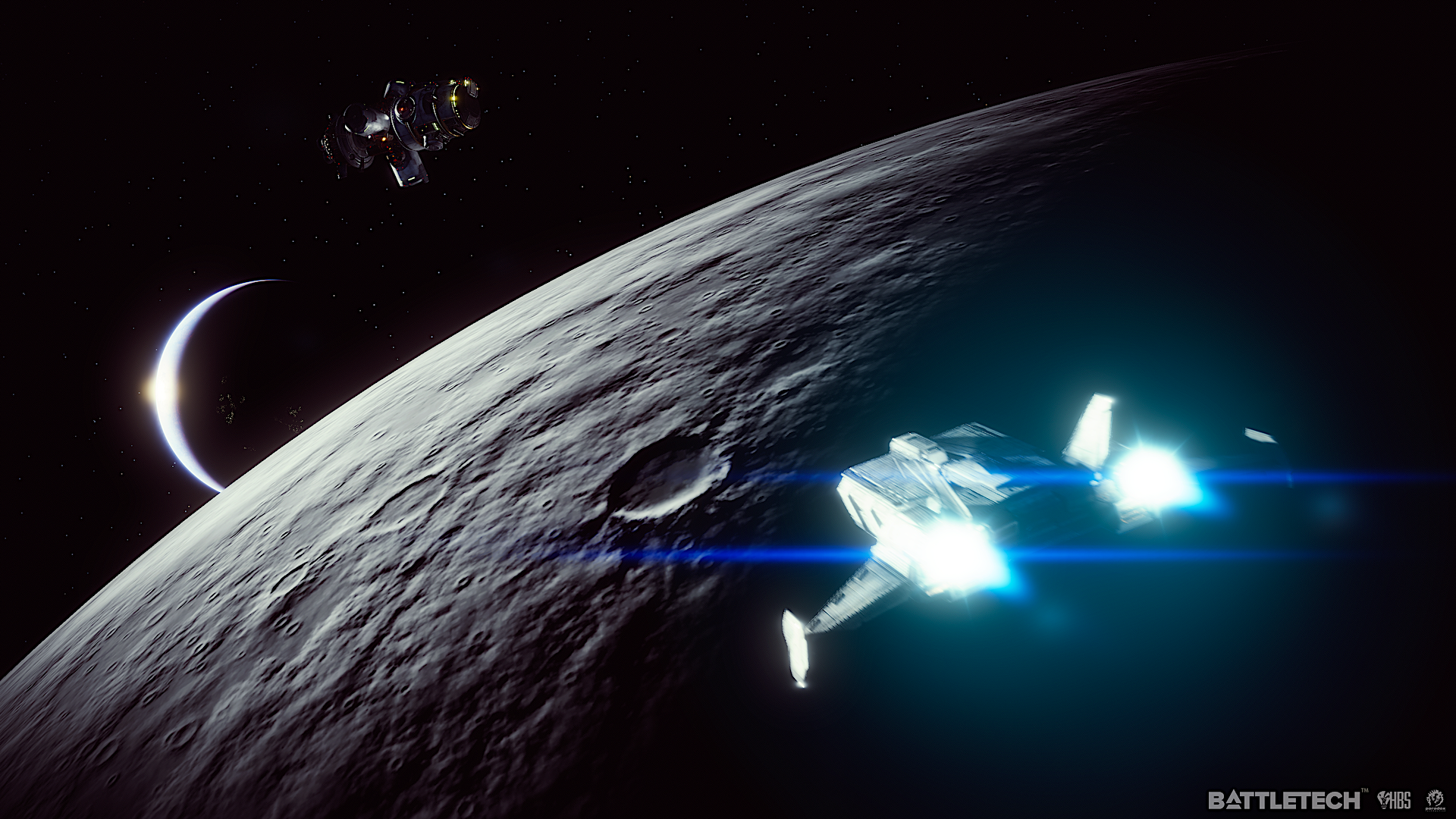 Download Spaceship Planet Moon Space Video Game Battletech HD Wallpaper